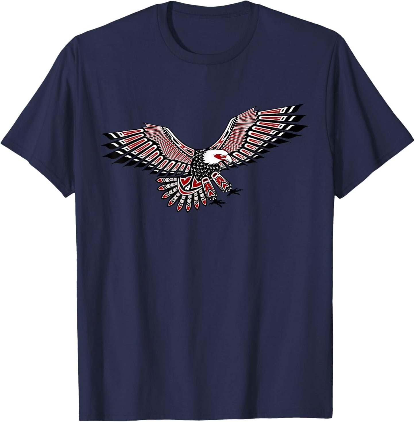 Native American Indian Eagle Totem Art Northwest T-Shirt - T-Shirt | Navy
