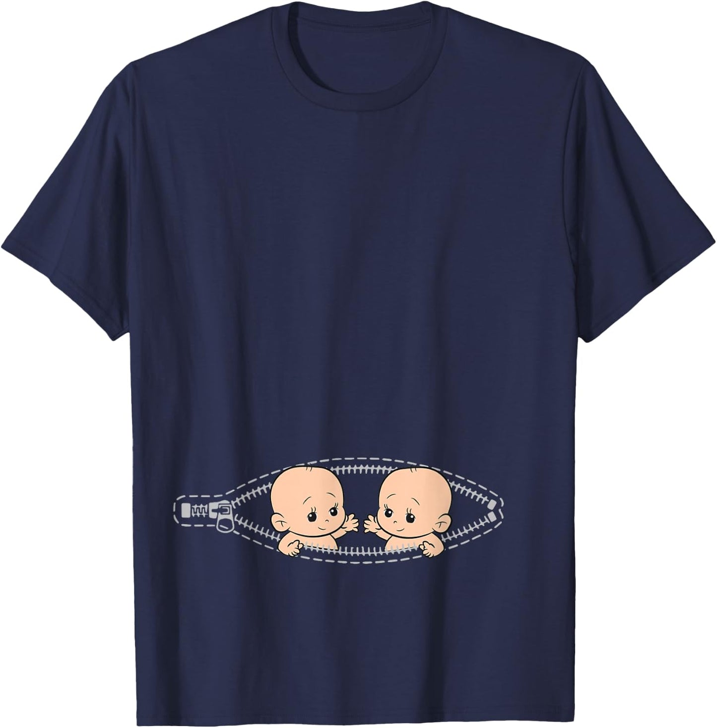 Funny Mom of Twin Pregnancy Announcement Twins Mom Small T-Shirt - T-Shirt | Navy