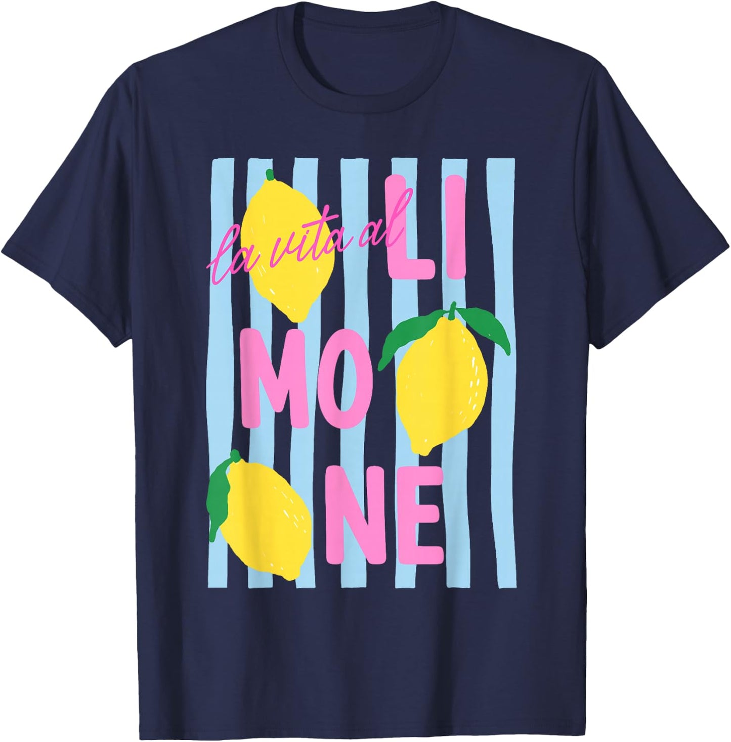 La Vita al Limone Funny Italian Lemon Fruit Summer Aesthetic T-Shirt - T-Shirt | Navy