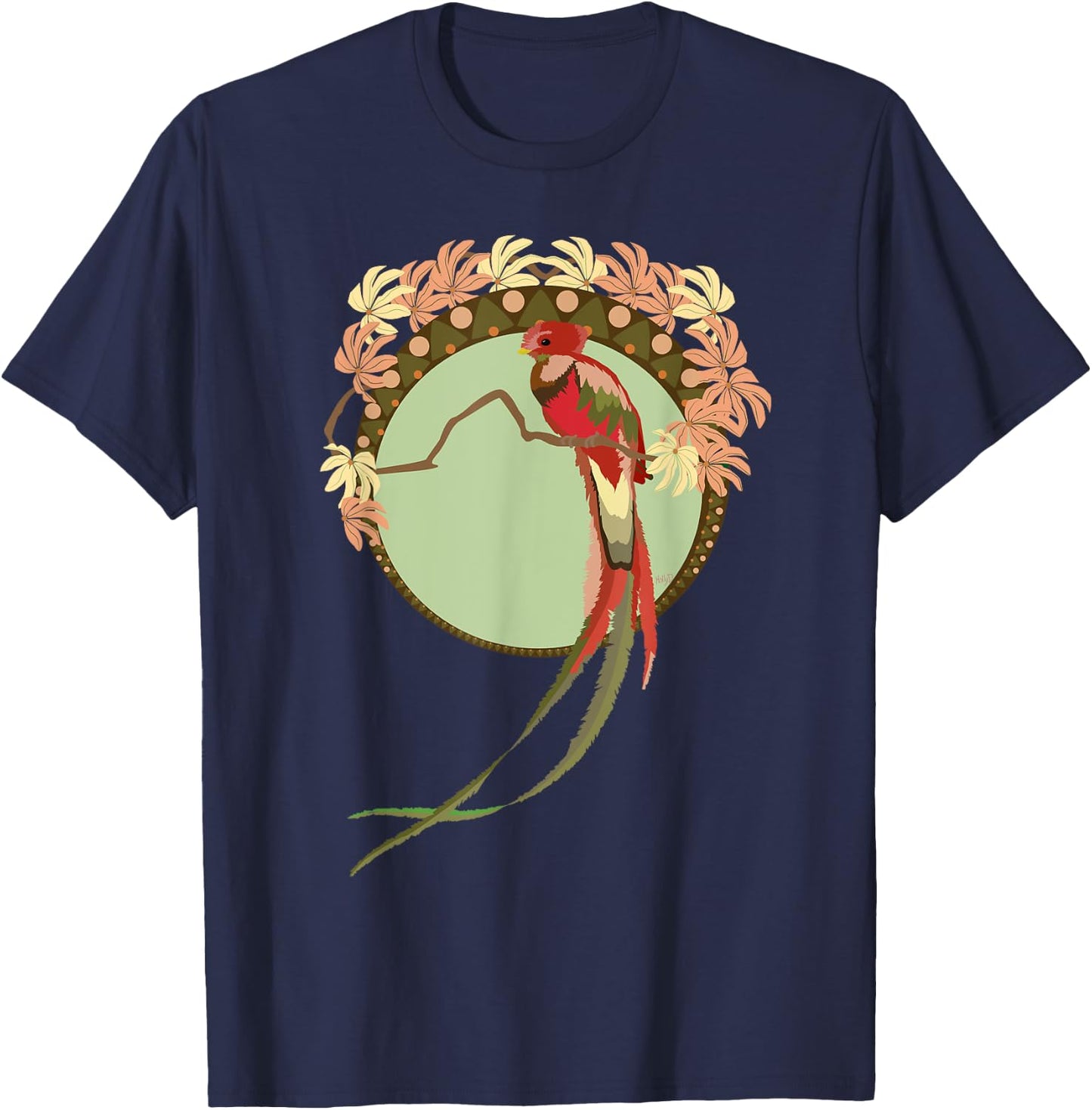 Art Nouveau Quetzal Bird Shirt T-Shirt - T-Shirt | Navy