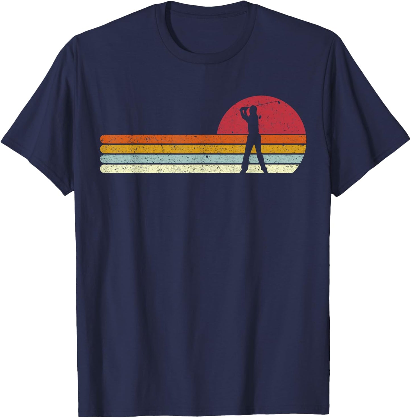 Golf Sunset Distressed T-Shirt - T-Shirt | Navy