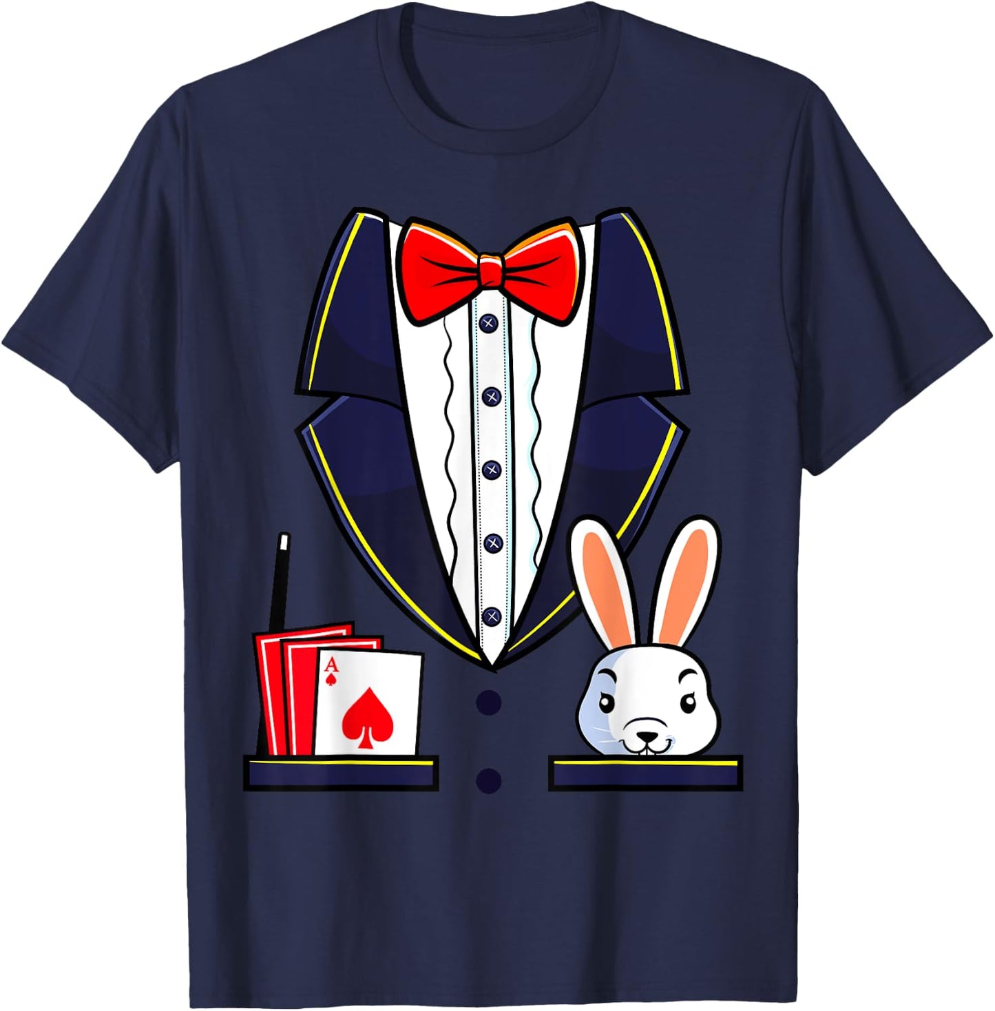 Magician Costume Halloween Magic Show Men Women Kids Boys T-Shirt - T-Shirt | Navy