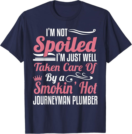 Journeyman Plumber Wife - Taken By A Smokin Hot T-Shirt - T-Shirt | Navy