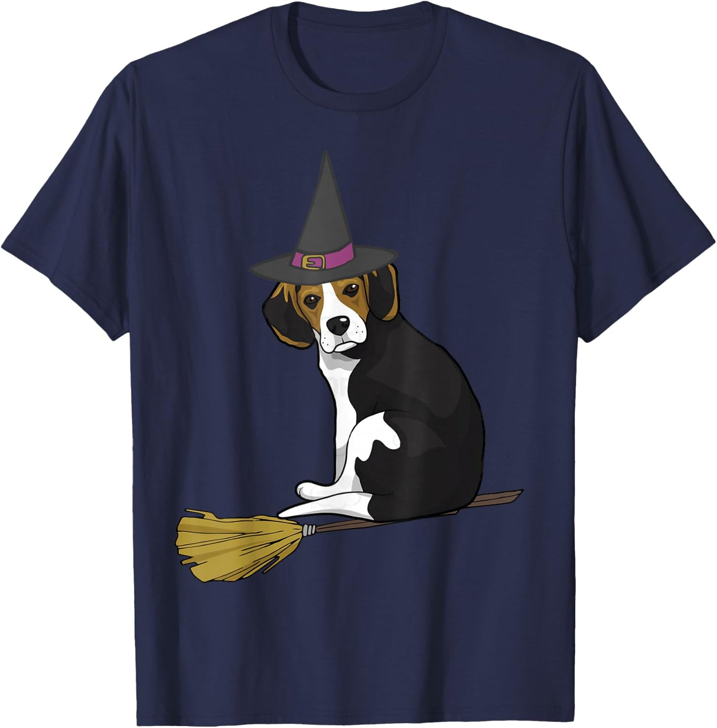 Beagle Shirt Funny Halloween T Shirt Witch Dog Gifts Costume T-Shirt - T-Shirt | Navy