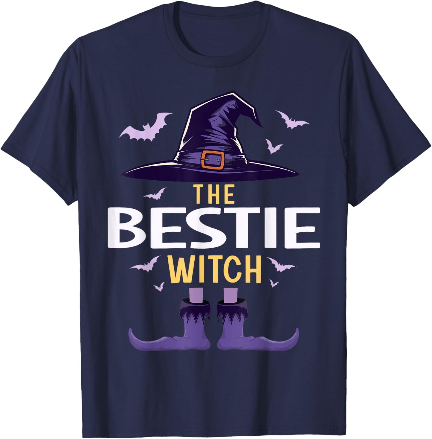 Bestie Halloween Witch Group Matching Costume T-Shirt - T-Shirt | Navy