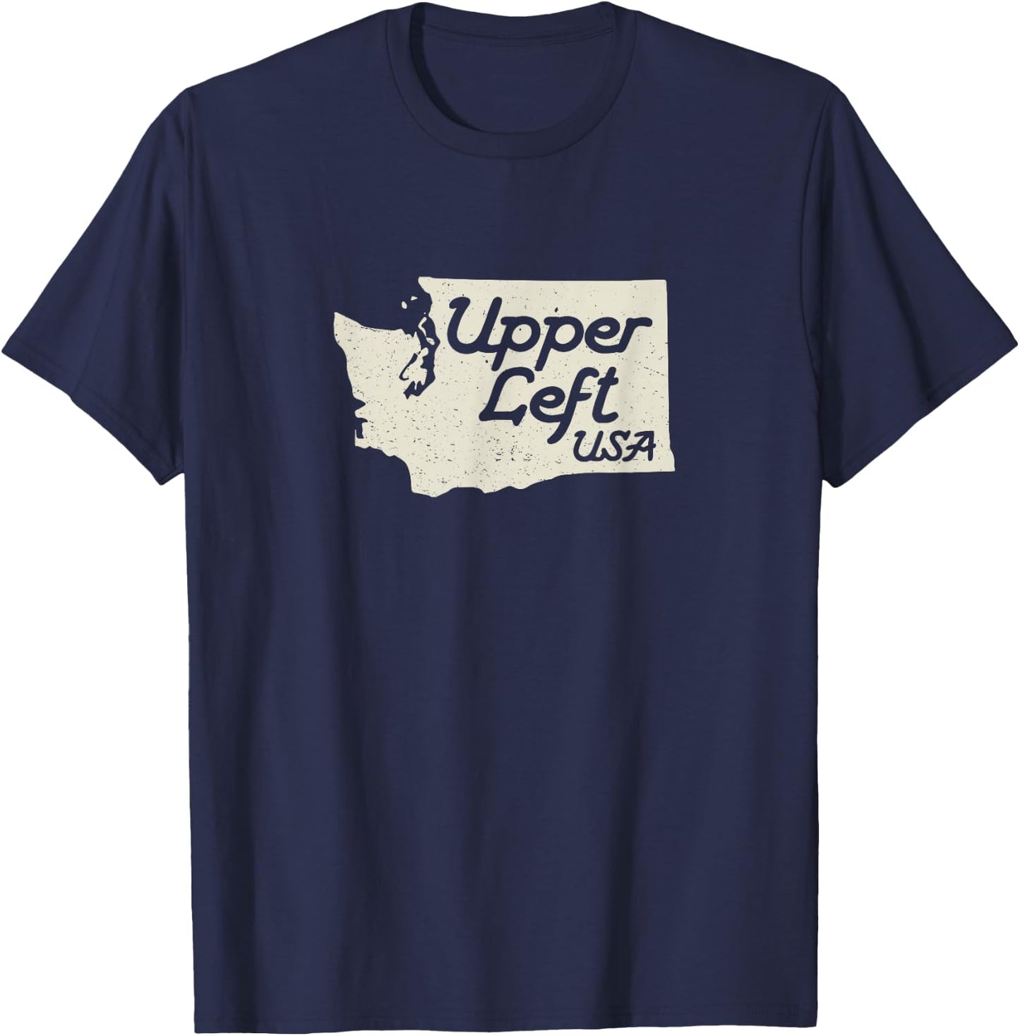 Upper Left USA T Shirt PNW Pacific Northwest T-Shirt - T-Shirt | Navy