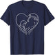 Heart Girl Kissing Horse Riding Rider Equestrian Girls Women T-Shirt - T-Shirt | Navy