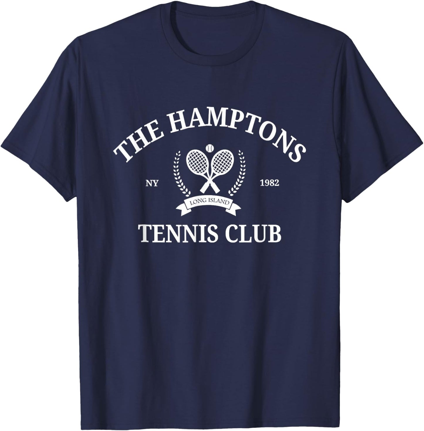The Hamptons Tennis Club Vintage Style Aesthetic T-Shirt - T-Shirt | Navy
