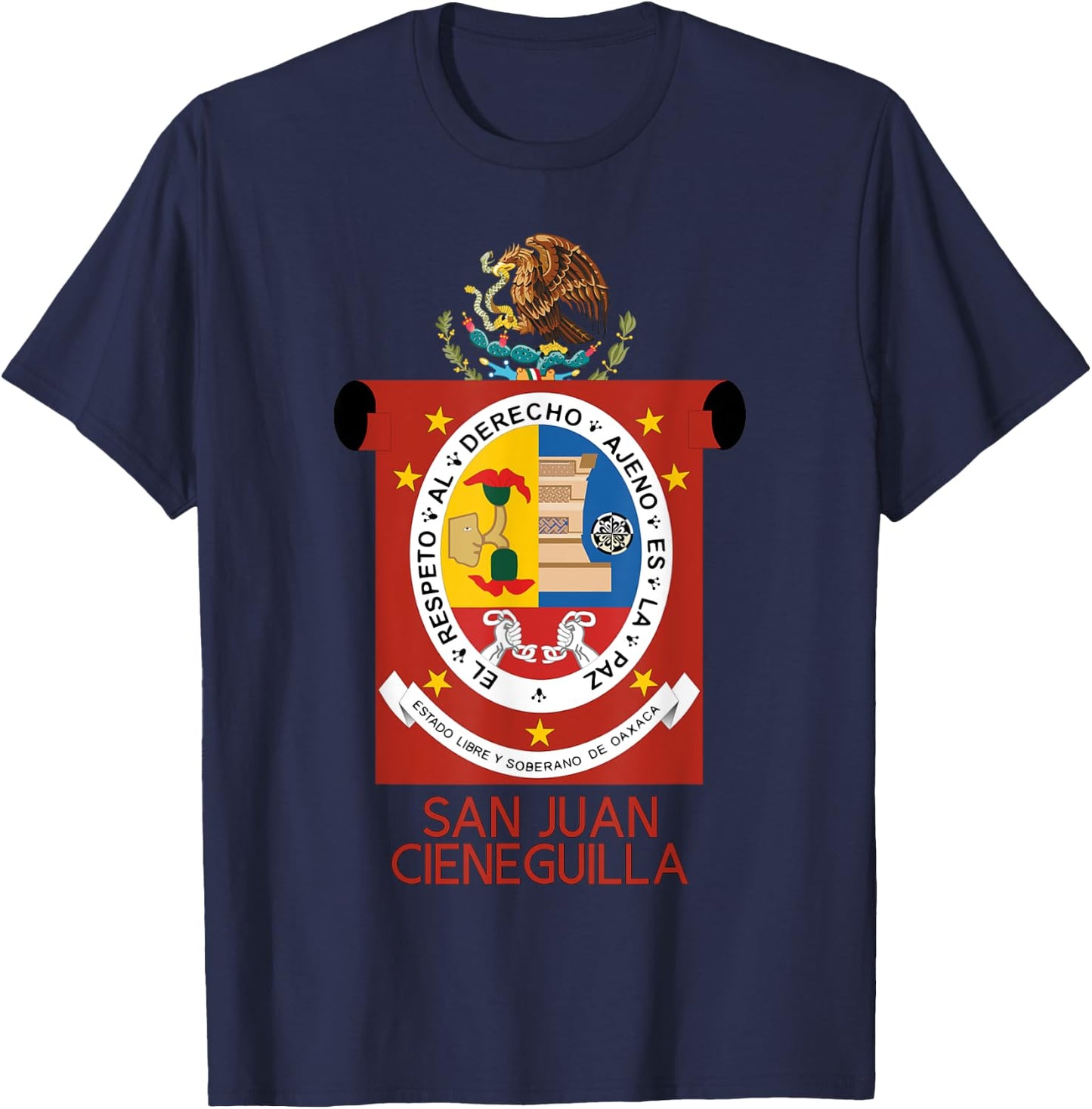 San Juan Cieneguilla Oaxaca Estado Mexico Escudo Eagle T-Shirt - T-Shirt | Navy