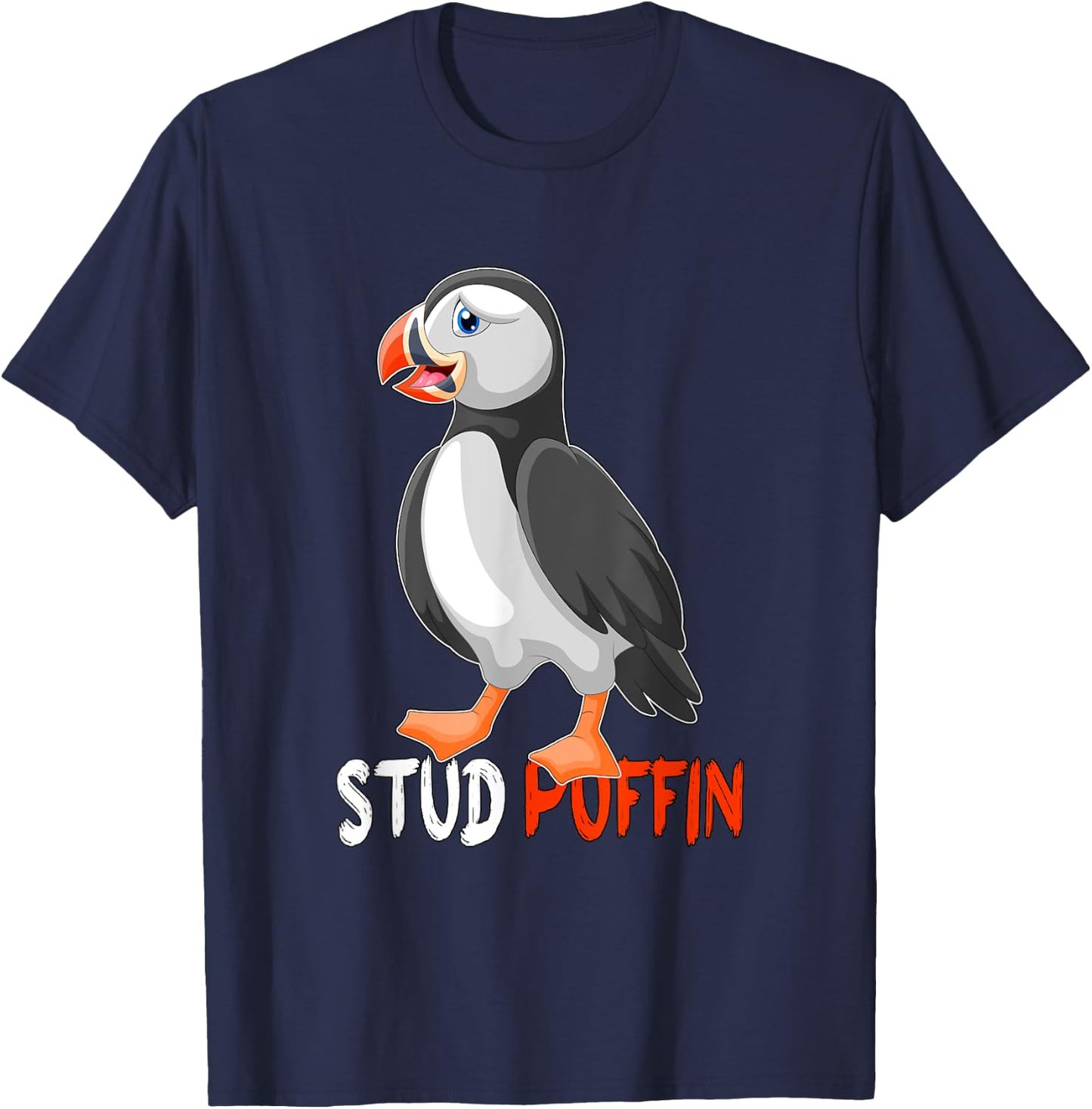 Stud Puffin -cute Puffin T-Shirt - T-Shirt | Navy