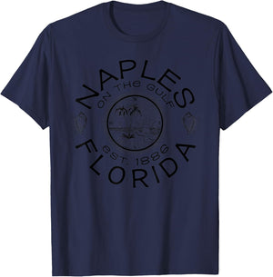 JCombs: Naples, Florida, Compass Rose and Beach Men Women Kids T-Shirt - T-Shirt | Navy