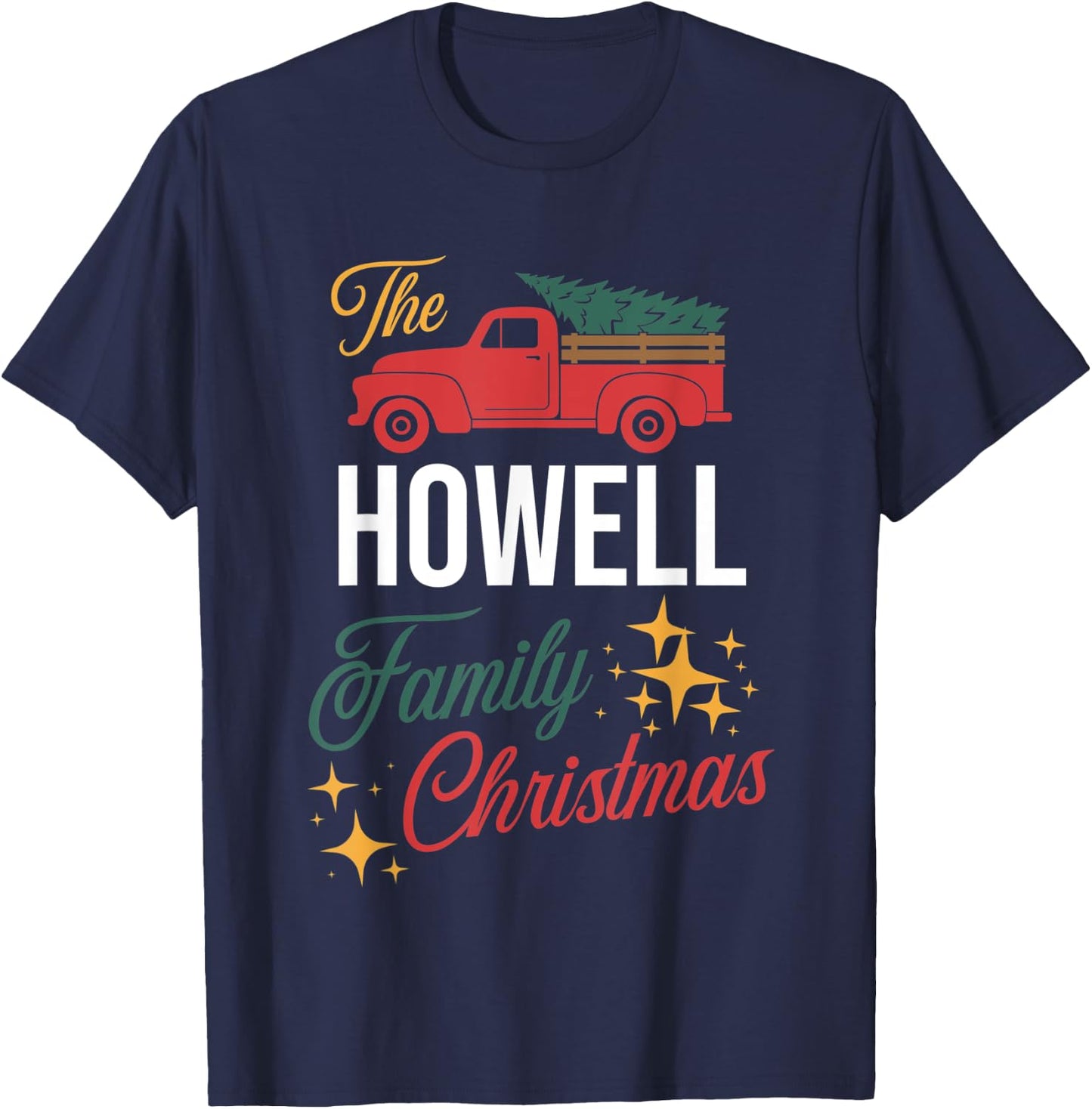 The Howell Family Christmas Matching Pajamas Group Gift T-Shirt - T-Shirt | Navy