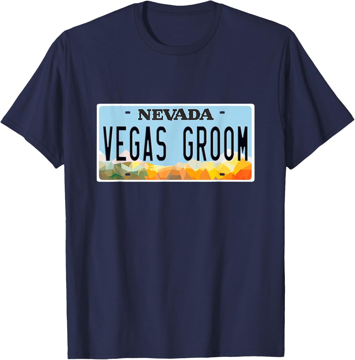 Las Vegas Groom Bride Match Wedding Bachelorette Honeymoon T-Shirt - T-Shirt | Navy
