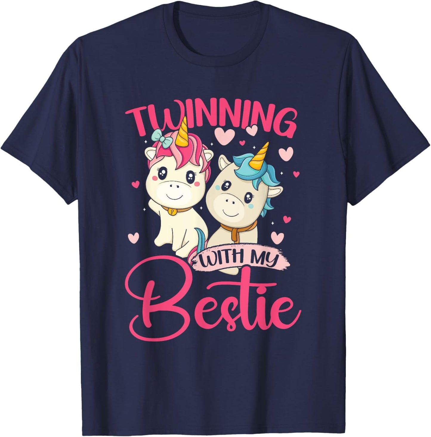 Spirit Week | Unicorn | Friend | Matching Twin T-Shirt - T-Shirt | Navy
