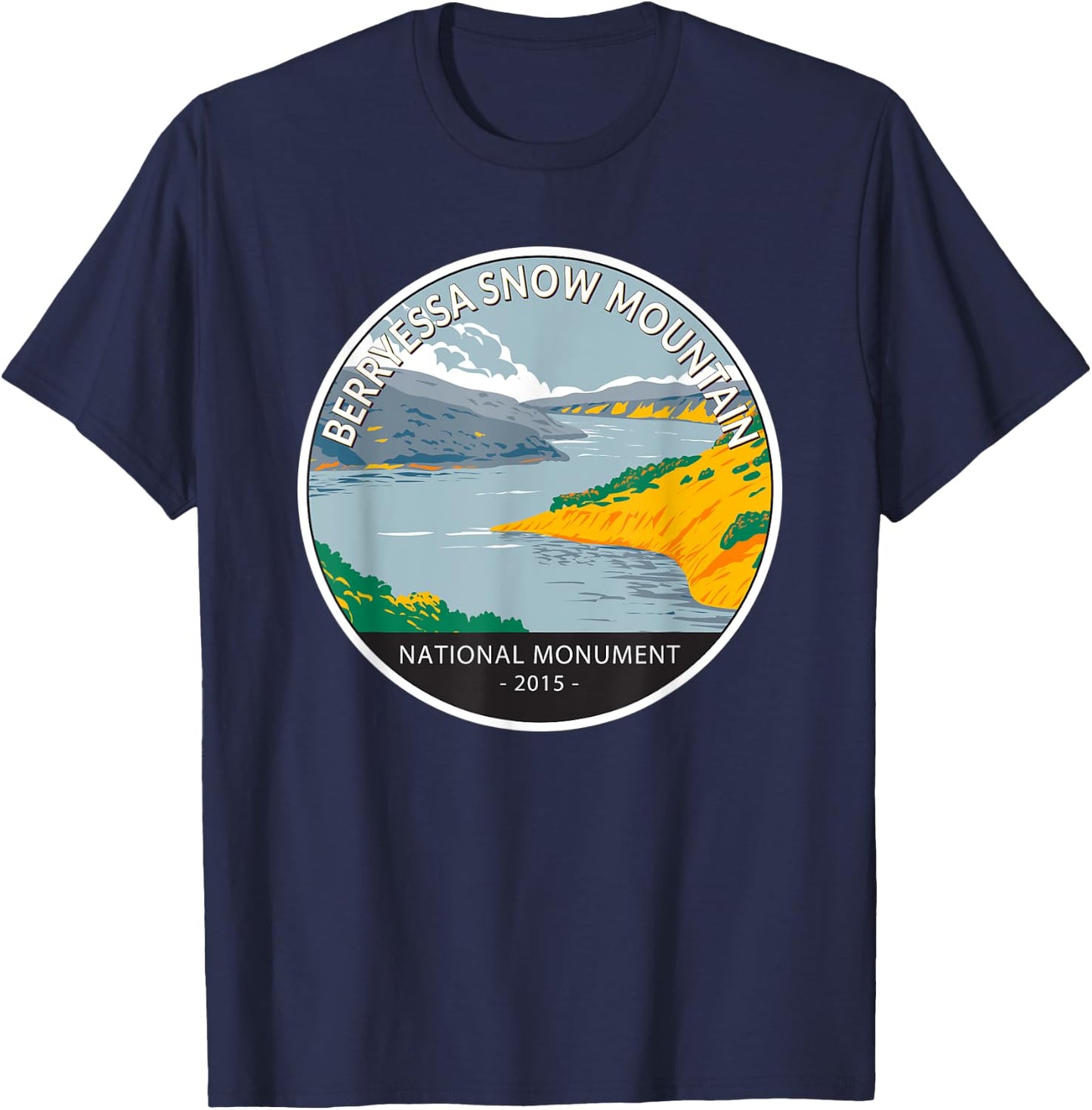 Berryessa Snow Mountain National Monument California Circle T-Shirt - T-Shirt | Navy