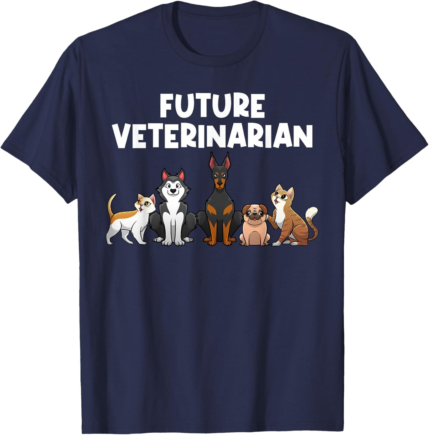 Future Veterinarian Boy Girl Veterinary Assistant Technician T-Shirt - T-Shirt | Navy