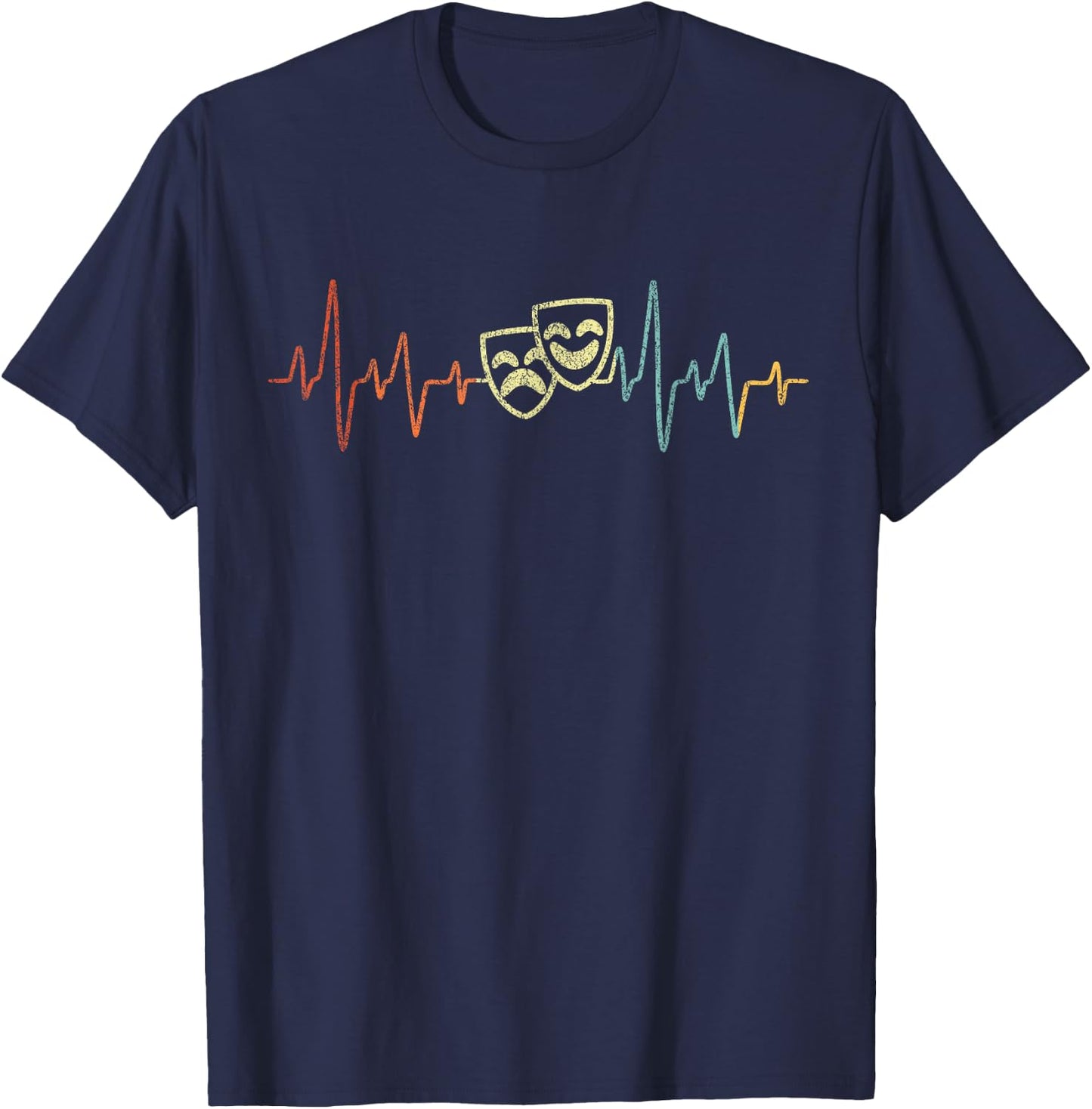 Theatre Actor Broadway Musical Theater Nerd Retro Vintage T-Shirt - T-Shirt | Navy