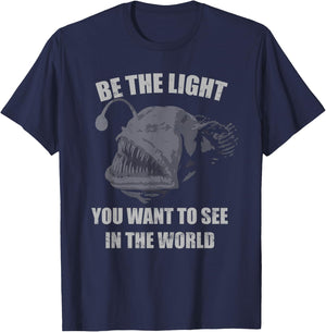 Be the Light You Want to See in the World Anglerfish T-Shirt - T-Shirt | Navy