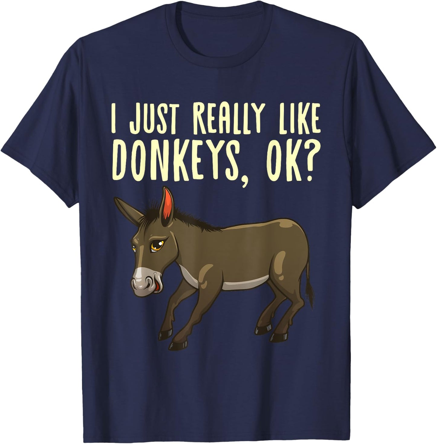 Funny Donkey Design Women Mule Animal Farming Horse T-Shirt - T-Shirt | Navy