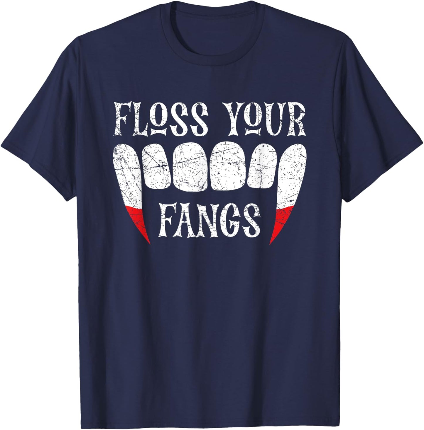 Halloween Vampire Fangs Dental Technician Halloween Dentist T-Shirt - T-Shirt | Navy