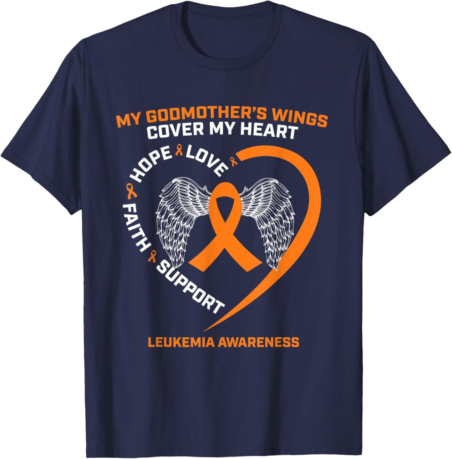 In Remembrance Of Godmother Loving Memory Leukemia Awareness T-Shirt - T-Shirt | Navy