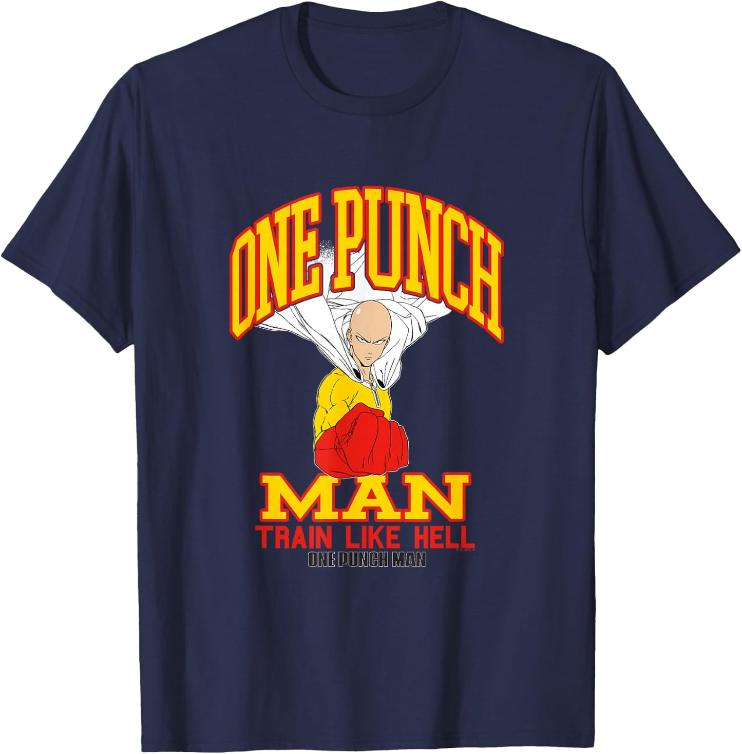 One Punch Man Saitama Train Like Hell T-Shirt - T-Shirt | Navy