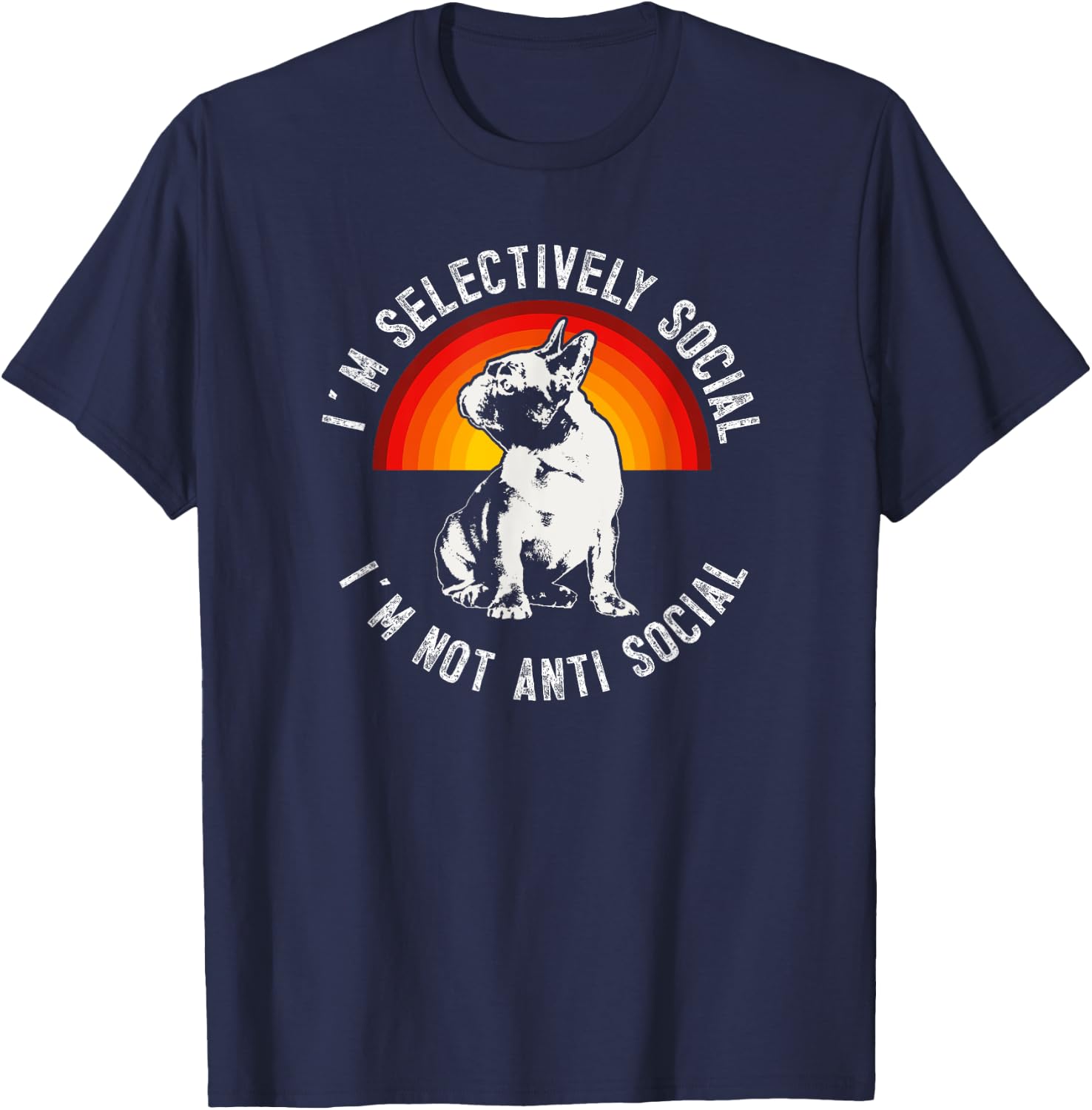 French Bulldog Frenchie Dog Men Women Kids T-Shirt - T-Shirt | Navy