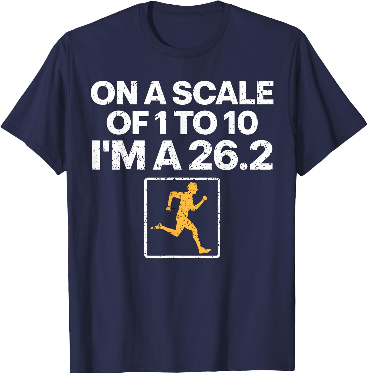 Funny Marathon Art Men Women Marathon Finisher 26.2 Running T-Shirt - T-Shirt | Navy