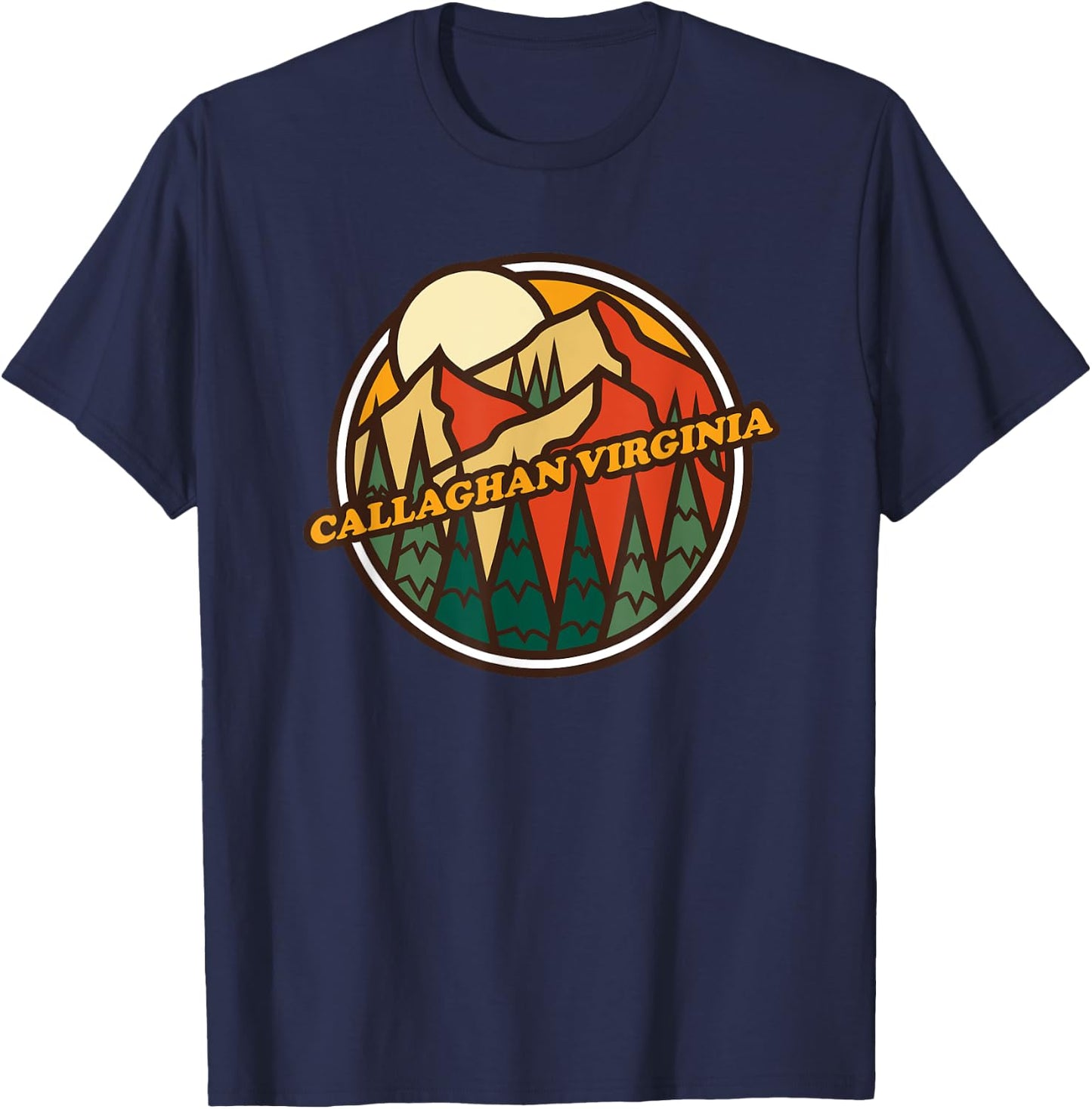 Vintage Callaghan, Virginia Mountain Hiking Souvenir Print T-Shirt - T-Shirt | Navy