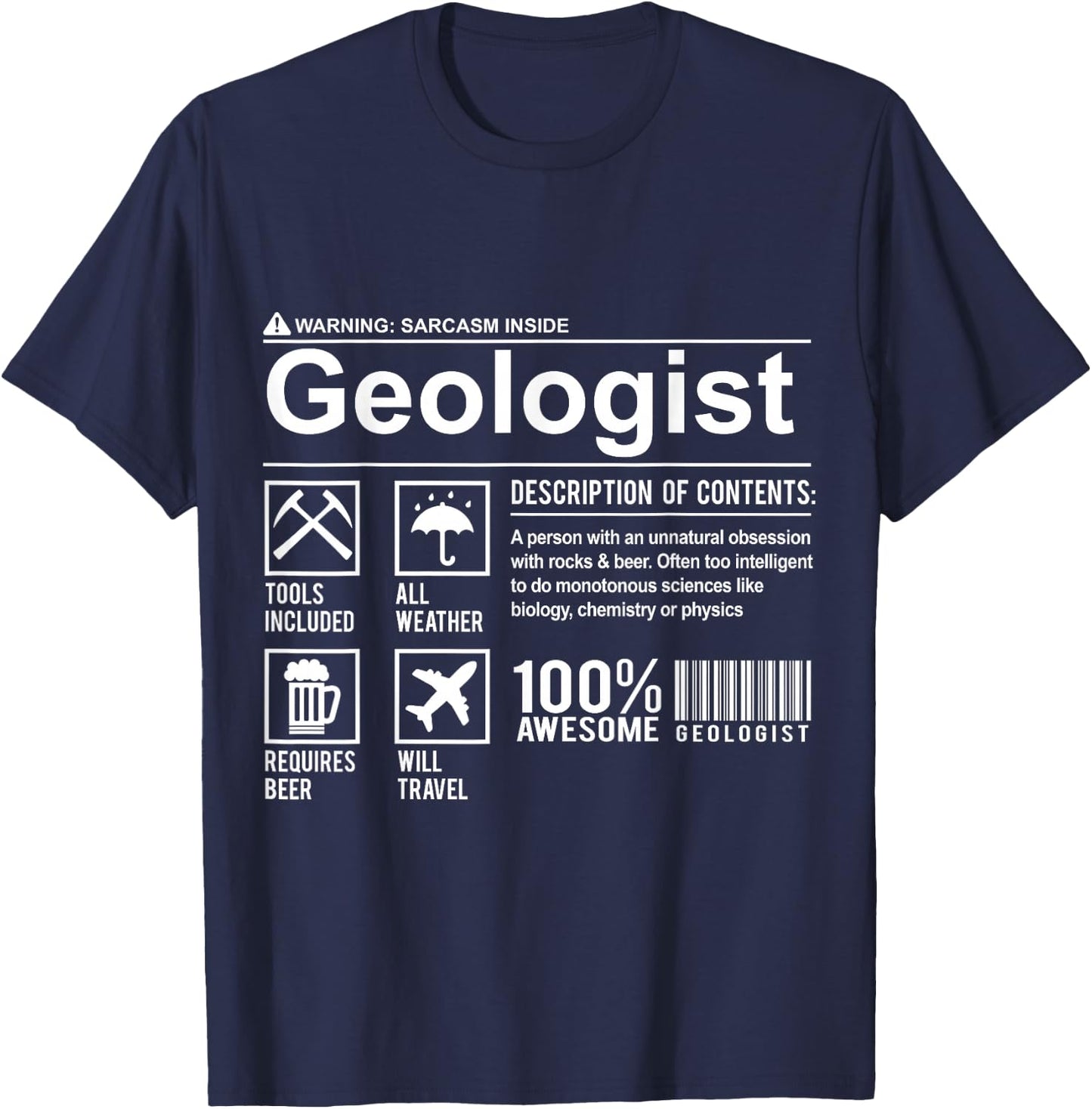 Geologist Composition Funny Gift Geologists T-Shirt - T-Shirt | Navy