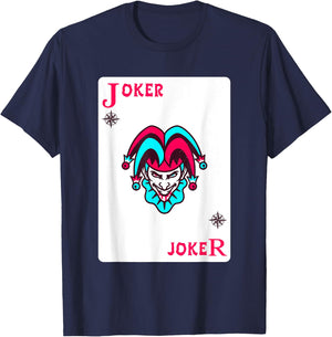 Joker Playing Card Shirt Distressed Jester T-Shirt - T-Shirt | Navy
