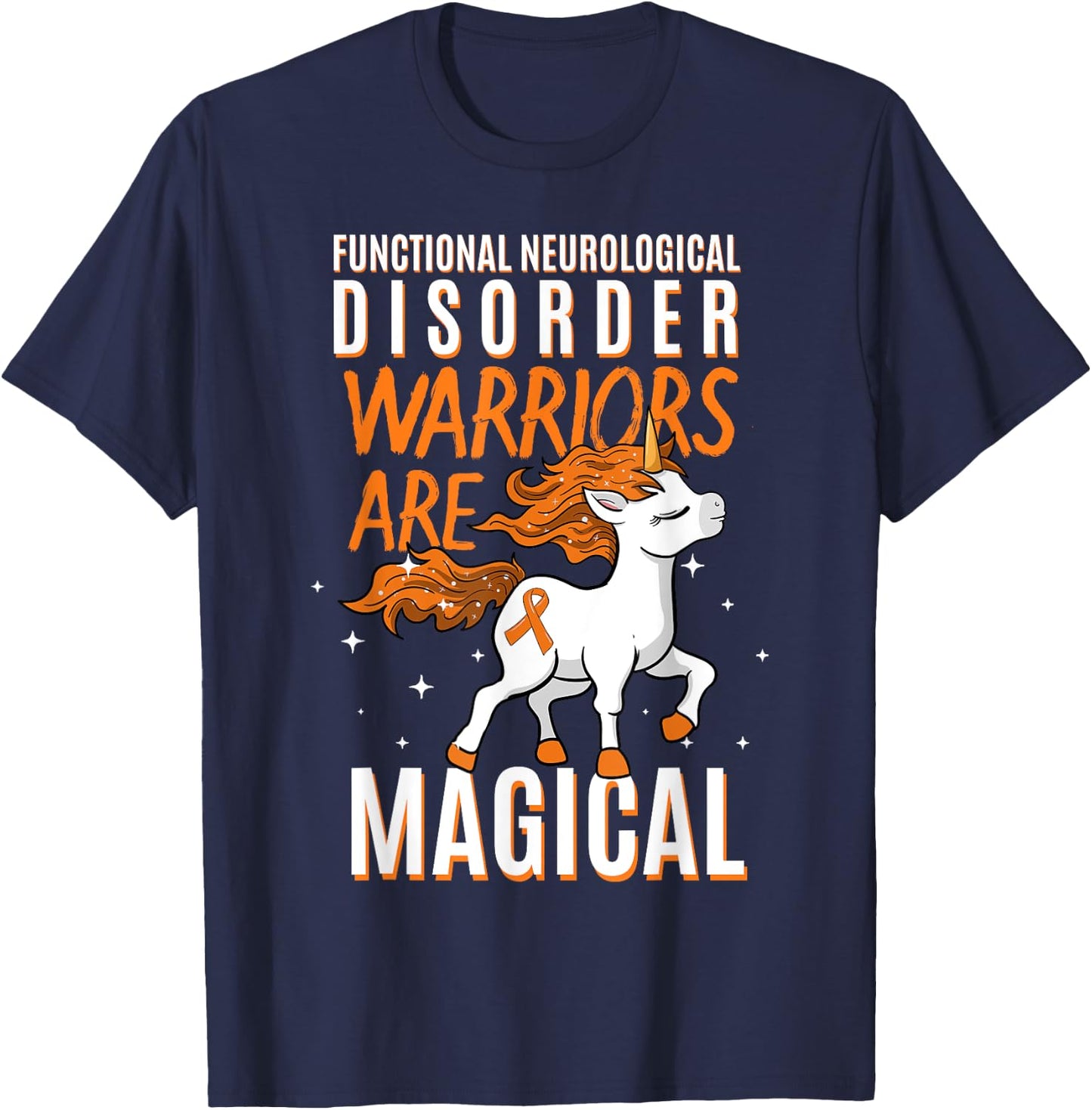 Functional Neurological Disorder Warrior Awareness Unicorn T-Shirt - T-Shirt | Navy