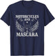 Motorcycles And Mascara Biker Girl Funny Vintage Biker T-Shirt - T-Shirt | Navy
