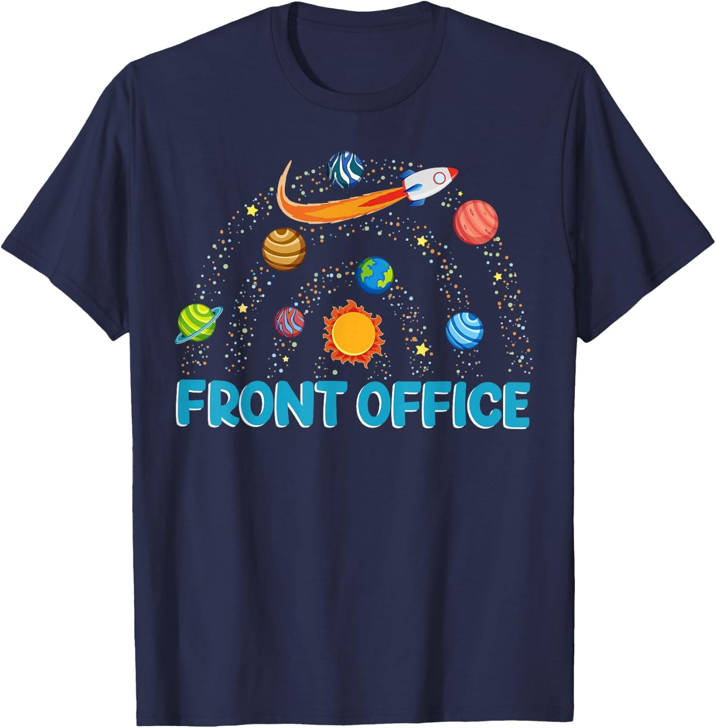 Retro Front Office Outer Space Administrative Assistants T-Shirt - T-Shirt | Navy
