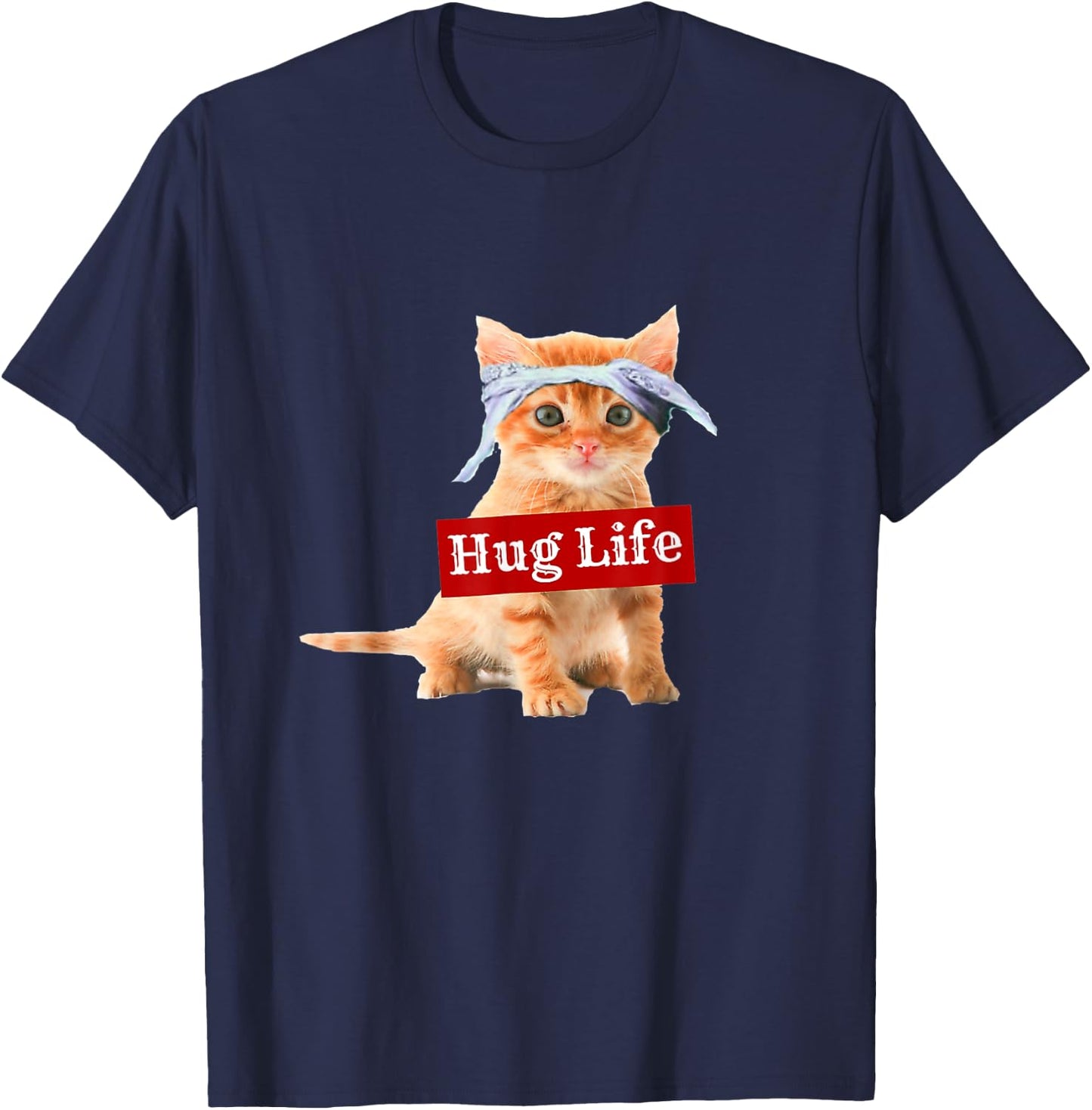 Hug life kitty cat thug gansta kitten kitteh funny Women T-Shirt - T-Shirt | Navy
