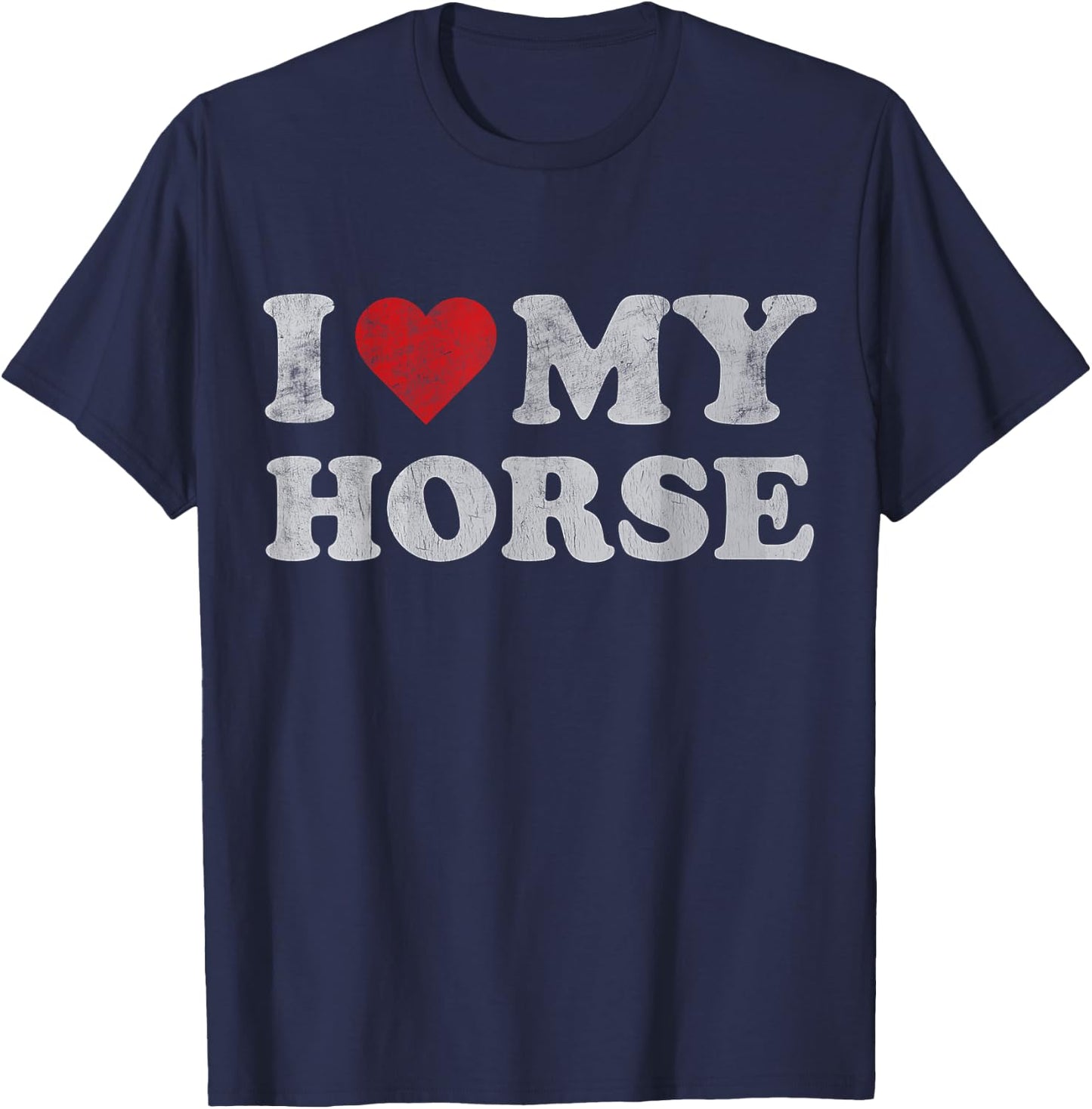 Vintage I Heart My Horse I love my Horses Cute Pet Owner T-Shirt - T-Shirt | Navy