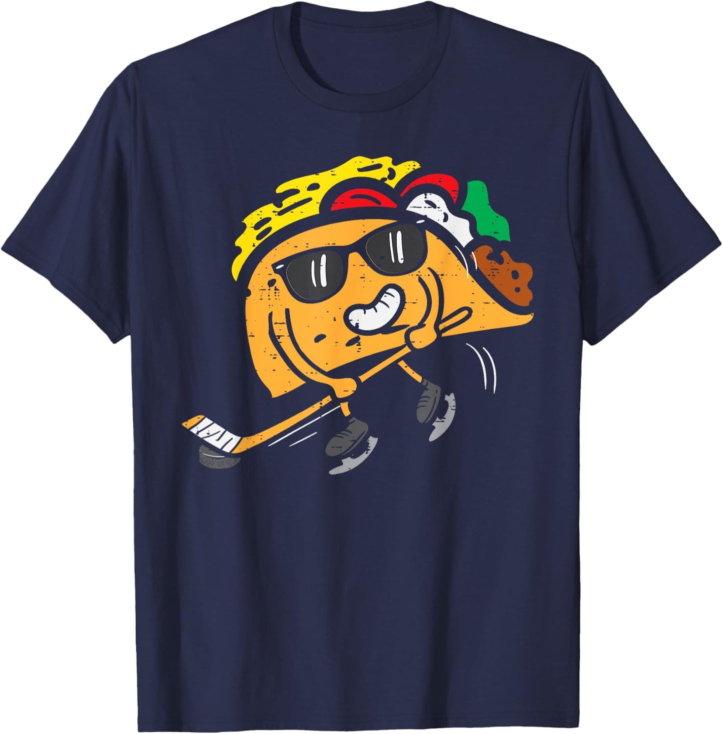 Taco Ice Hockey Cinco De Mayo Mexican Fiesta Boys Men Kids T-Shirt - T-Shirt | Navy