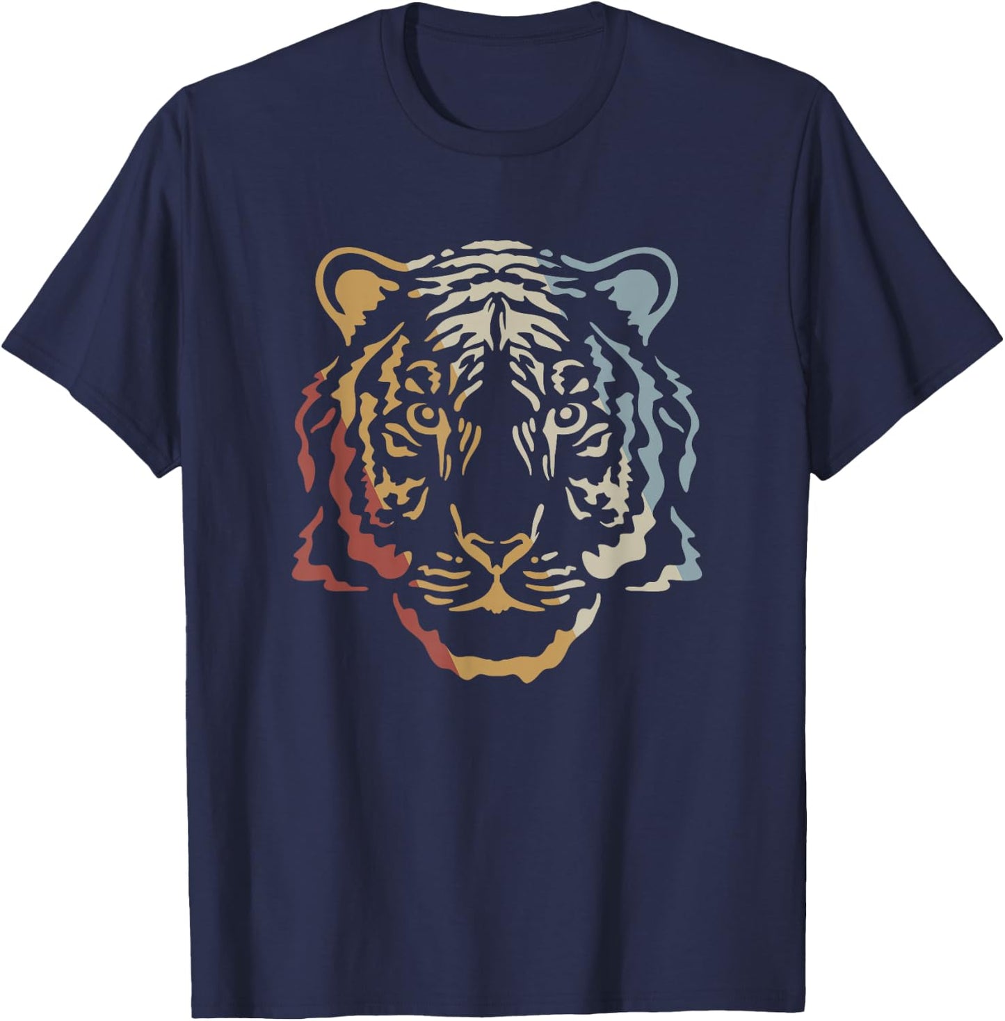 Tiger Retro Style Vintage T-Shirt - T-Shirt | Navy