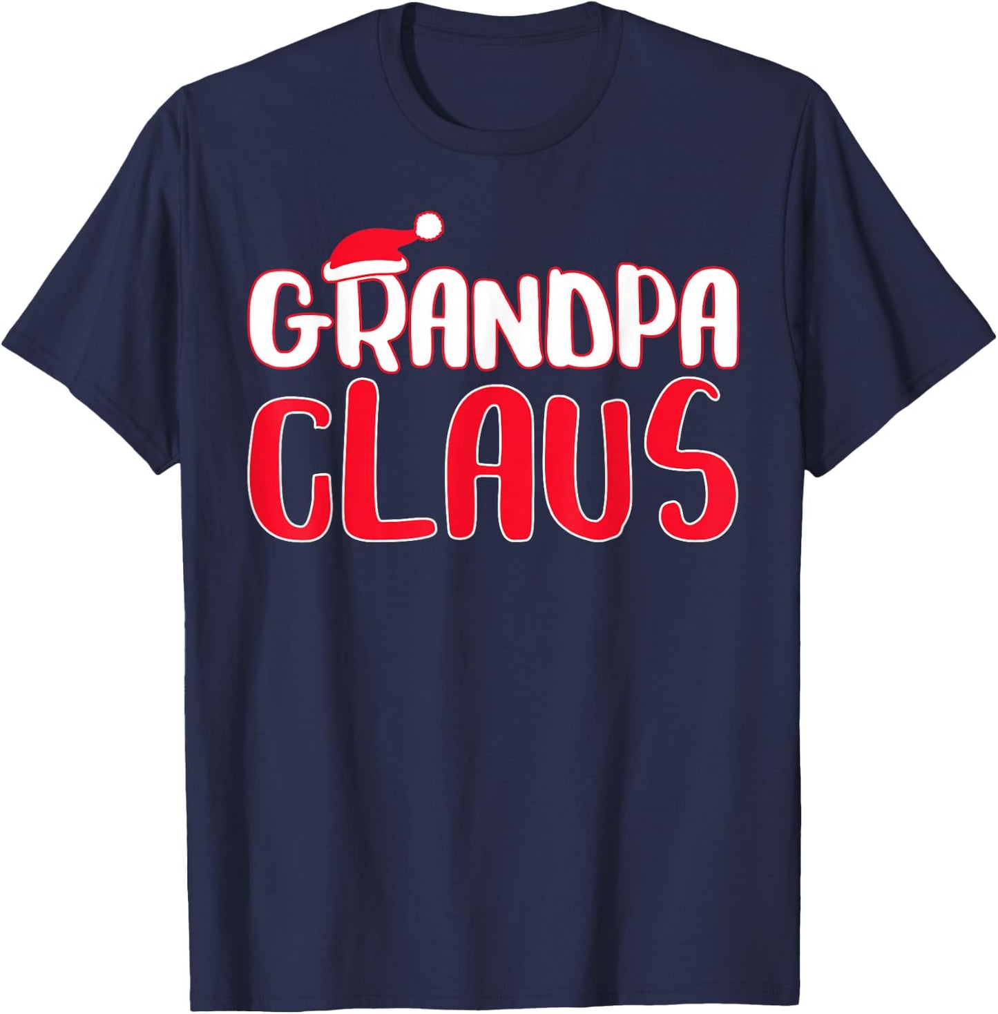 Grandpa Claus Shirts Men's Black Modern Christmas T-Shirt - T-Shirt | Navy