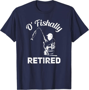 Ofishally Retired Fishing Retro Retirement T-Shirt - T-Shirt | Navy