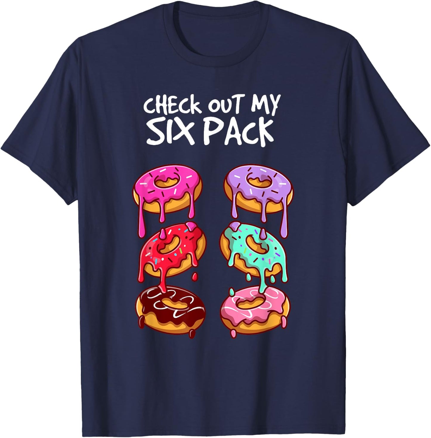 Check out my six pack Foodie Donut T-Shirt - T-Shirt | Navy