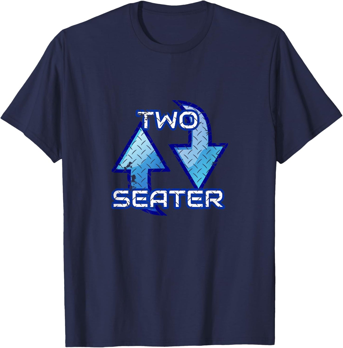 Two Seater 2 Seats Word Play Innuendo T-Shirt - T-Shirt | Navy