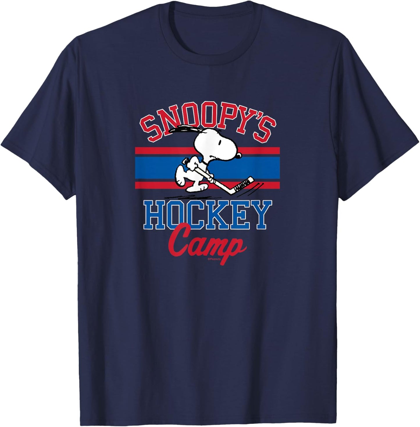 Peanuts - Snoopy's Hockey Camp T-Shirt - T-Shirt | Navy