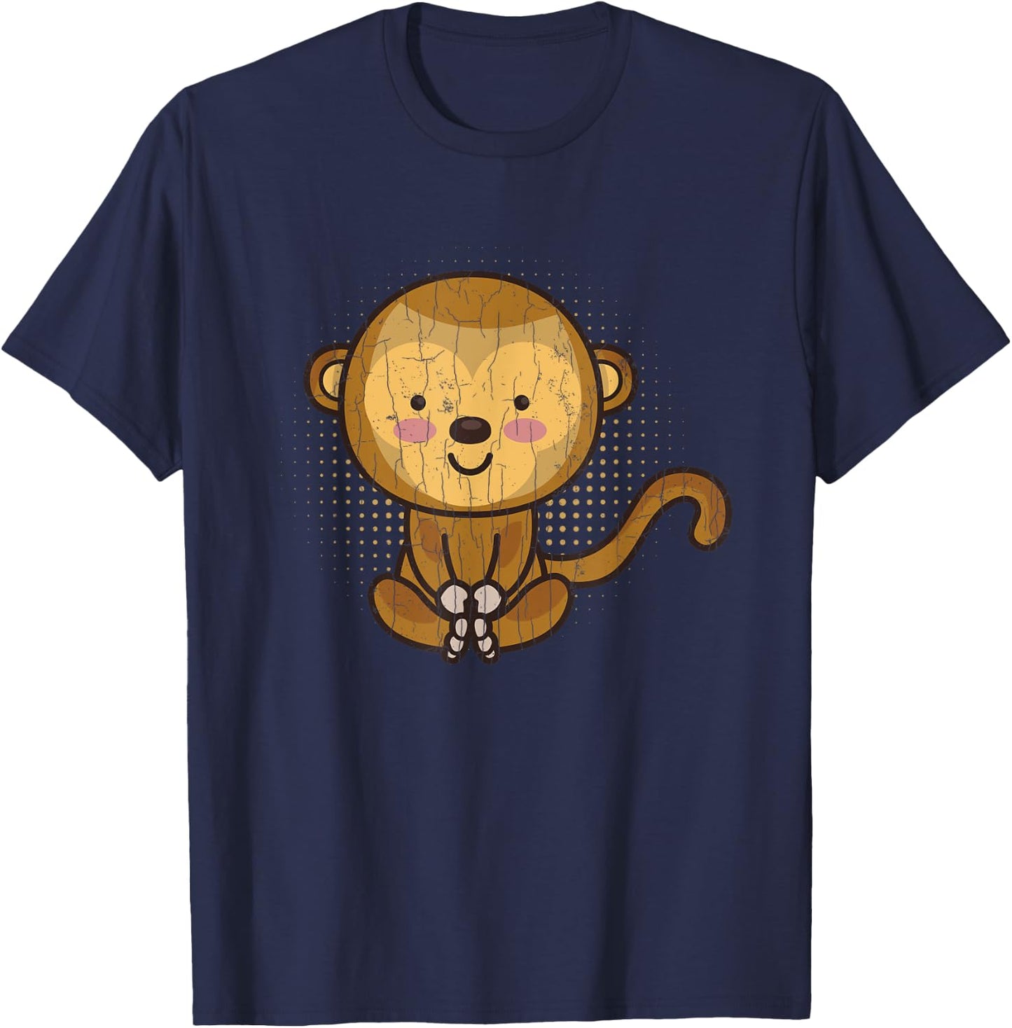 Cute Monkey Funny Monkeys Animal Lover Graphic T-Shirt - T-Shirt | Navy