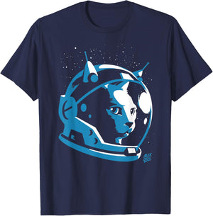 Cat Space Helmet Astronaut Women Kids T-Shirt - T-Shirt | Navy
