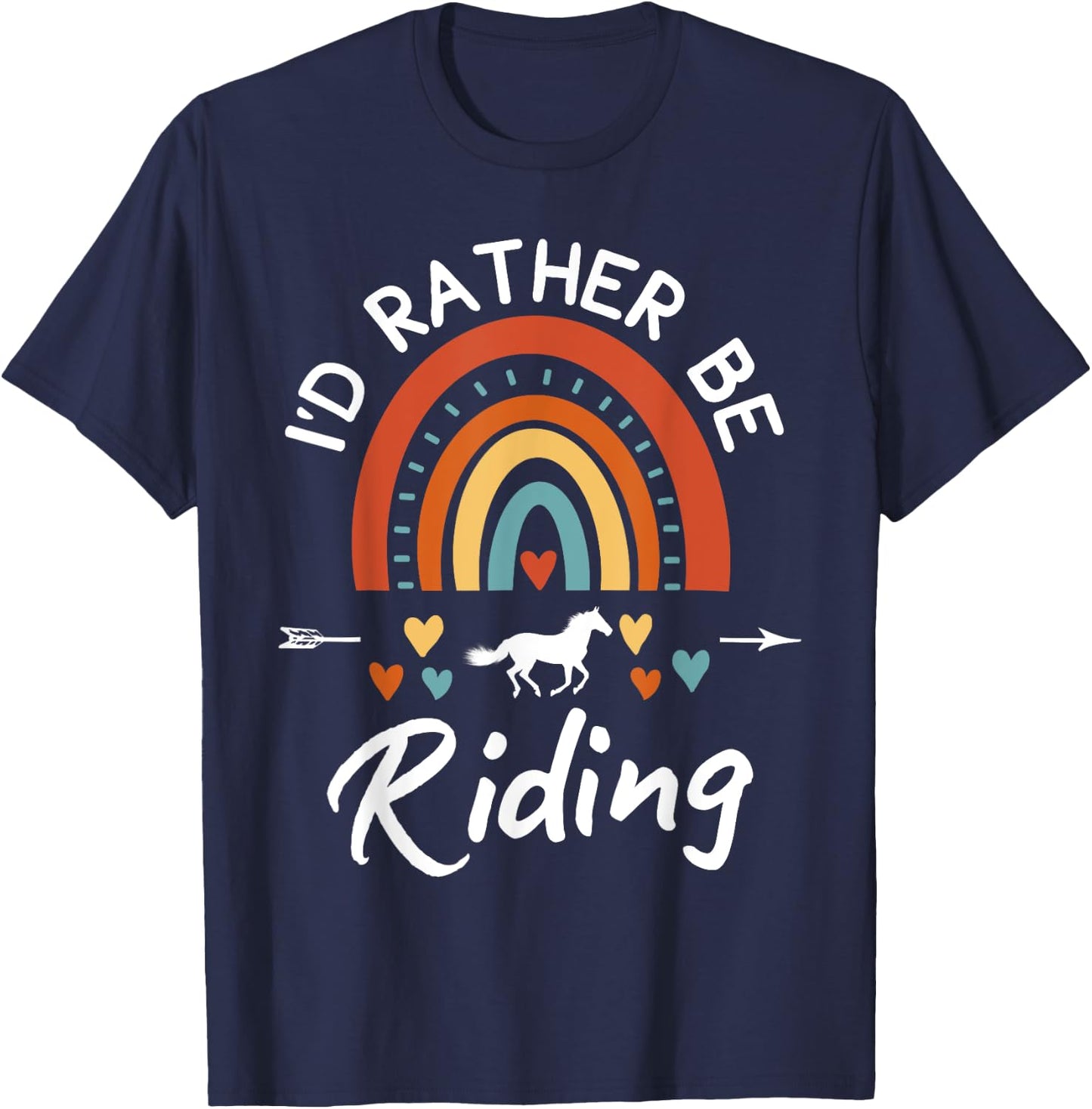 I'd Rather Be Riding Horse Horseback Rider Equestrian Kids T-Shirt - T-Shirt | Navy