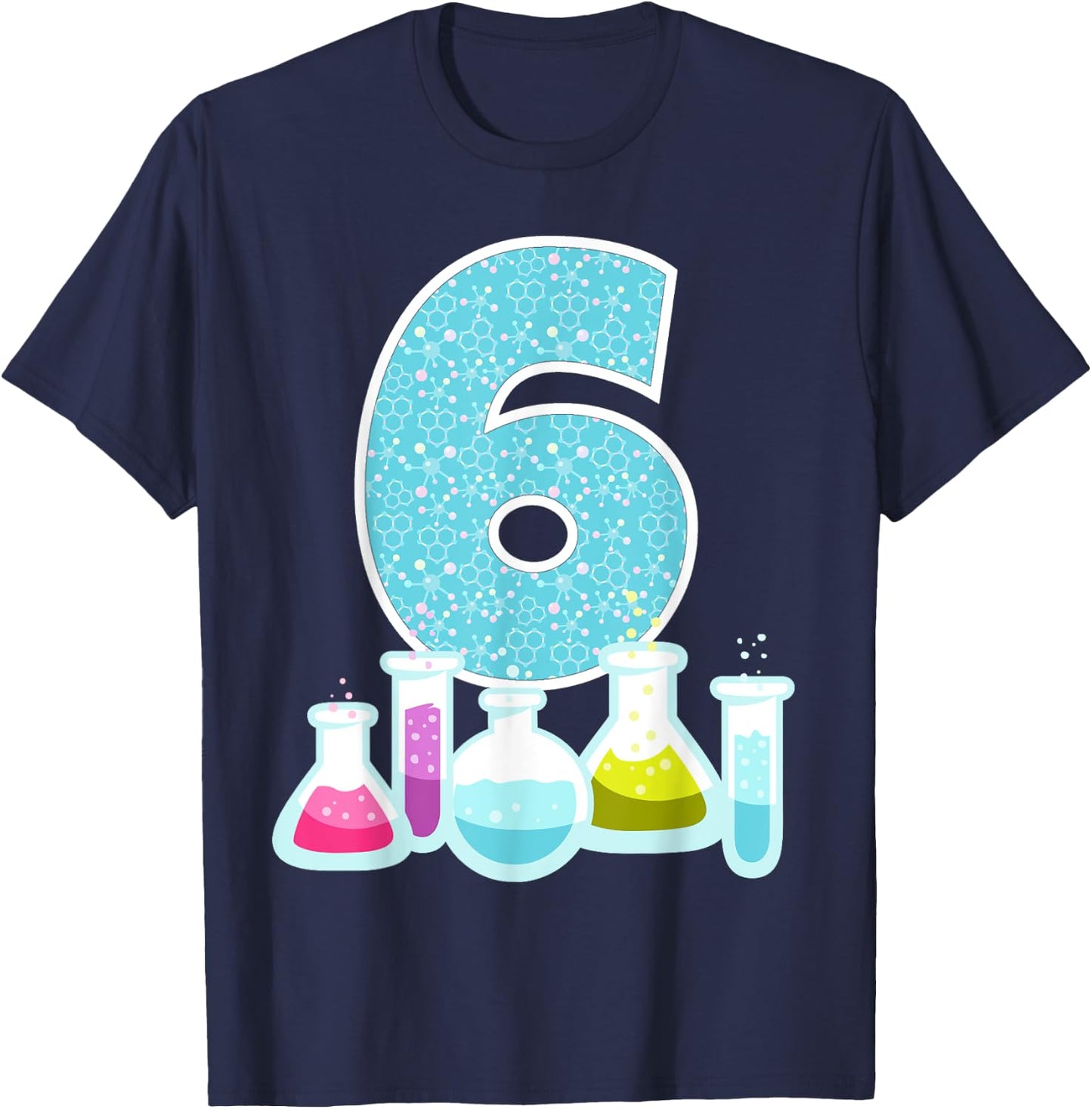 6th Birthday Science Theme Party Science Experiments Science T-Shirt - T-Shirt | Navy