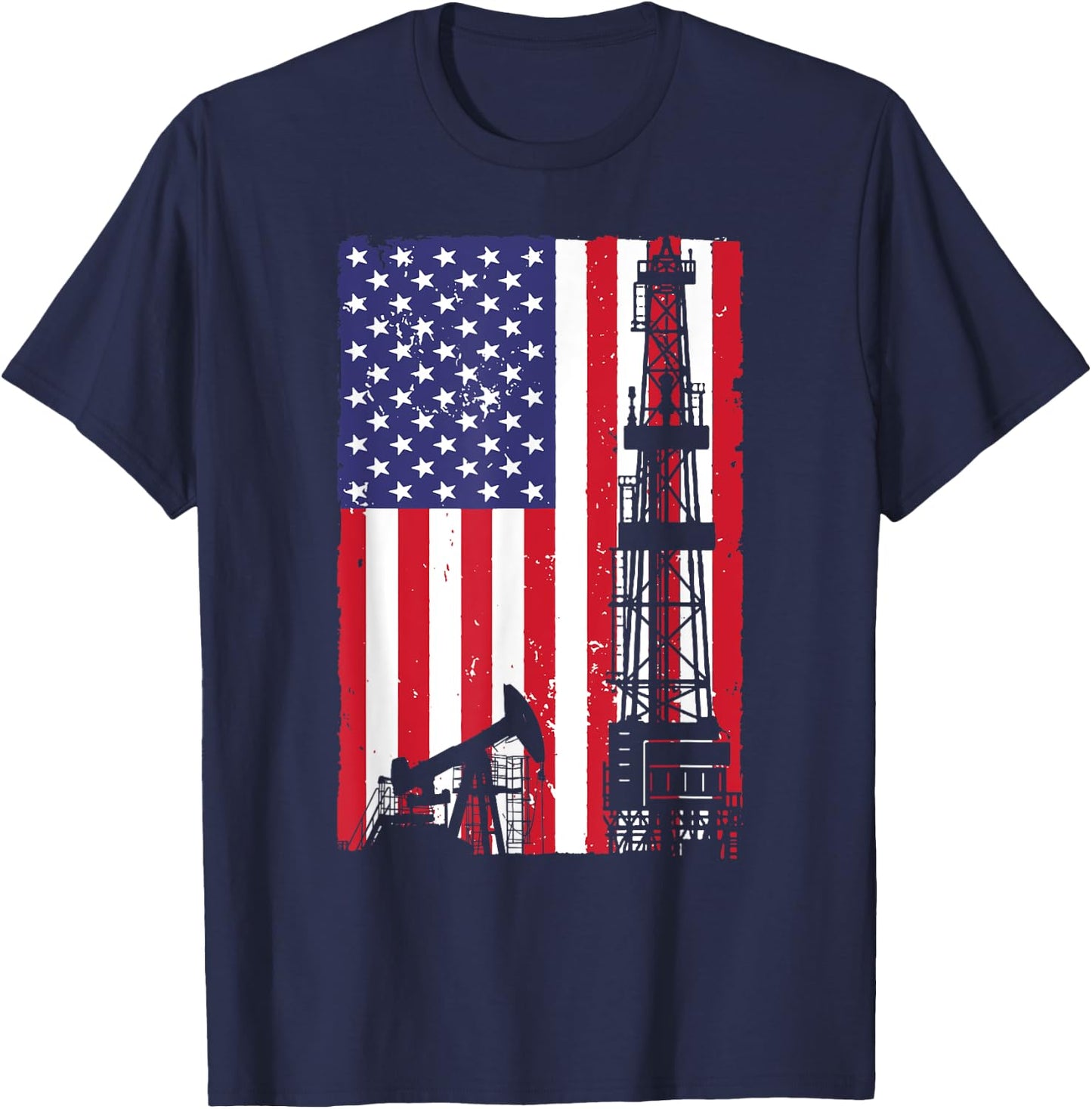 Cool Oil Field Art Women Oilfield Drilling Lovers T-Shirt - T-Shirt | Navy