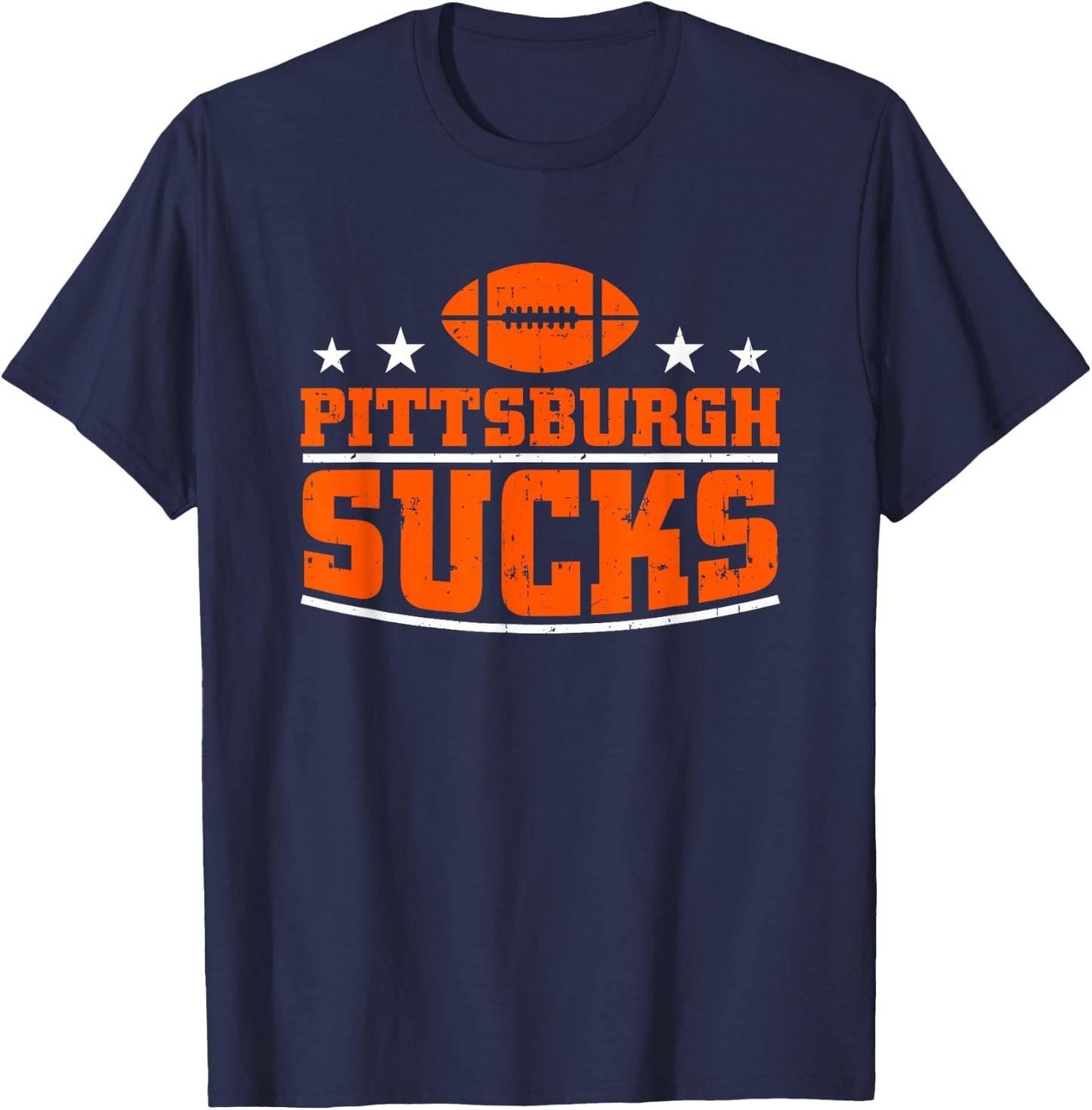 I Hate Pittsburgh Design Men Women Funny Pittsburgh Sucks Football Sarcastic Humor Cincinnati T-Shirt - T-Shirt | Navy