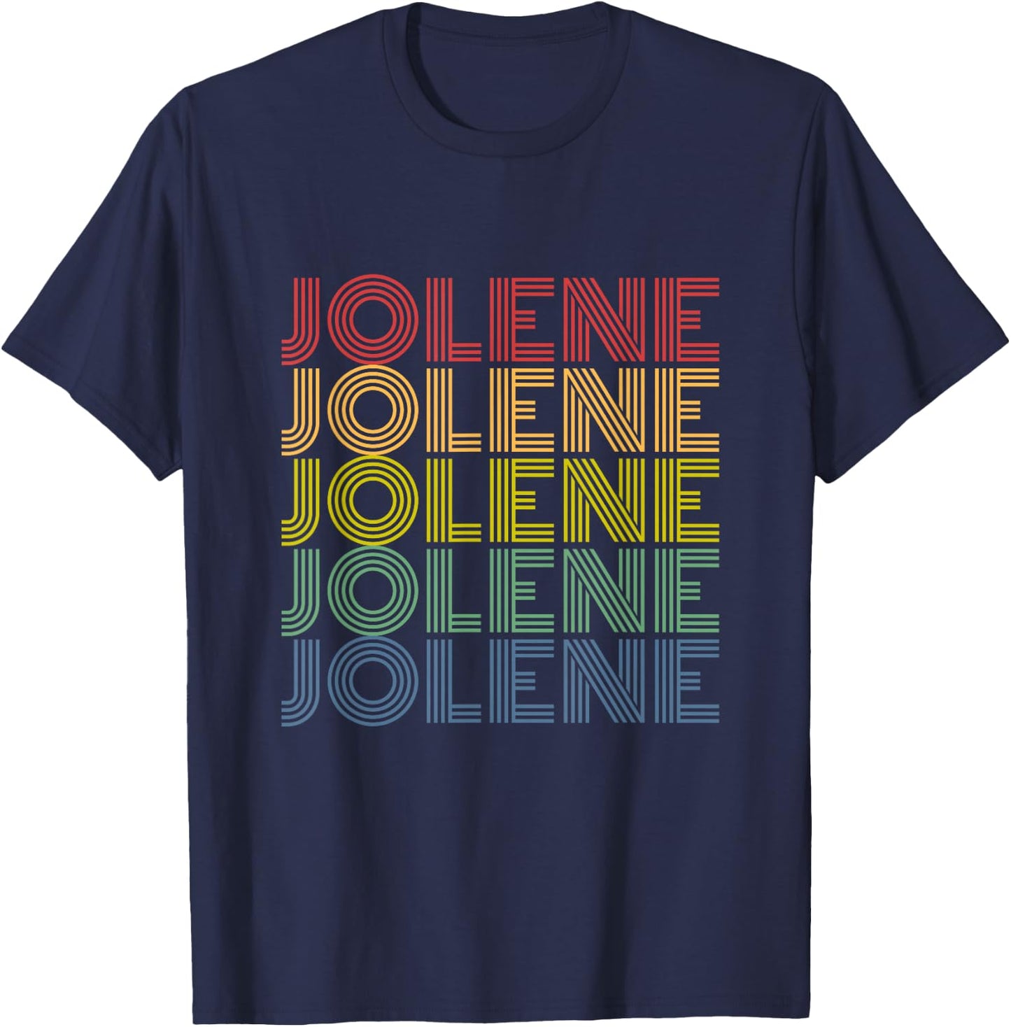 Jolene Retro Wordmark Pattern Vintage Style T-Shirt - T-Shirt | Navy